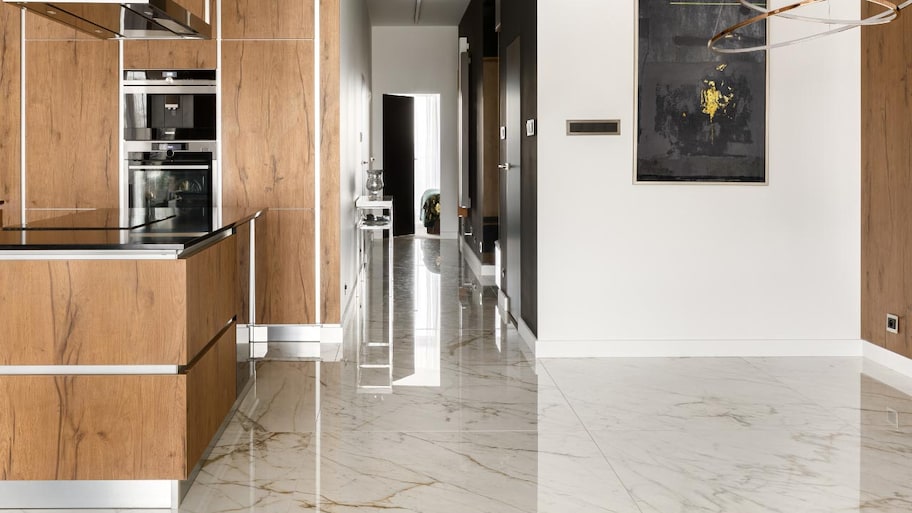 Apartment with marble floor