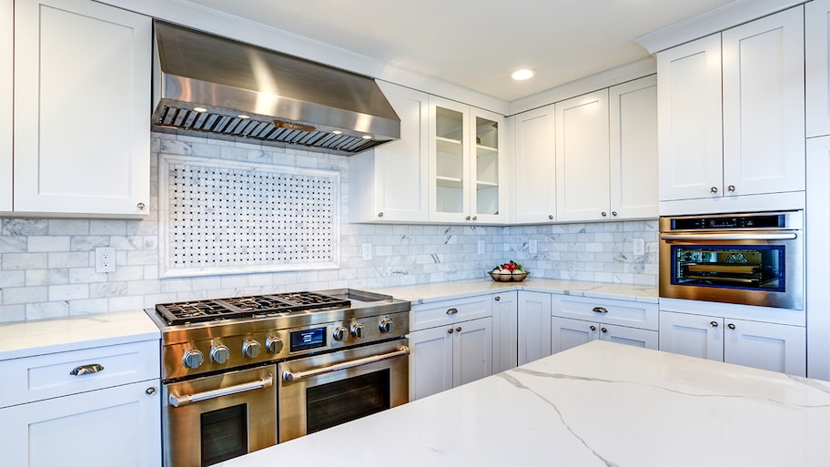 new marble countertops installed in kitchen