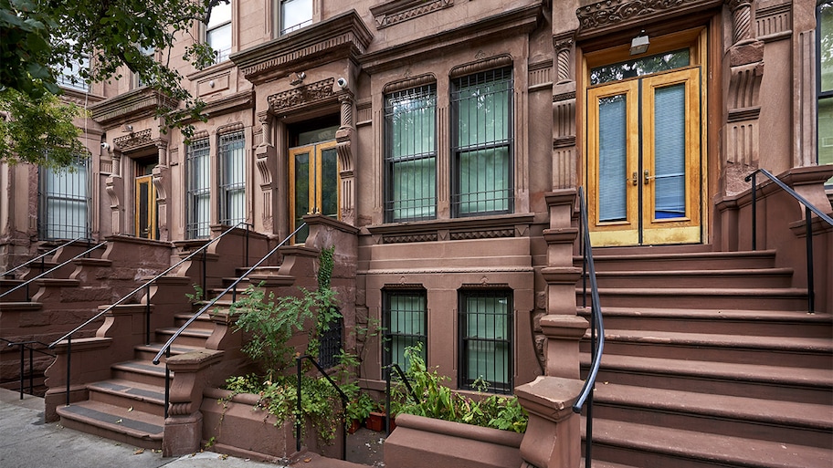 Brownstone homes in new York city