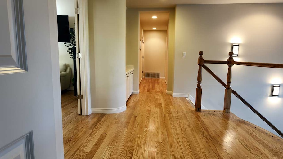 second floor of home with new hardwood floors