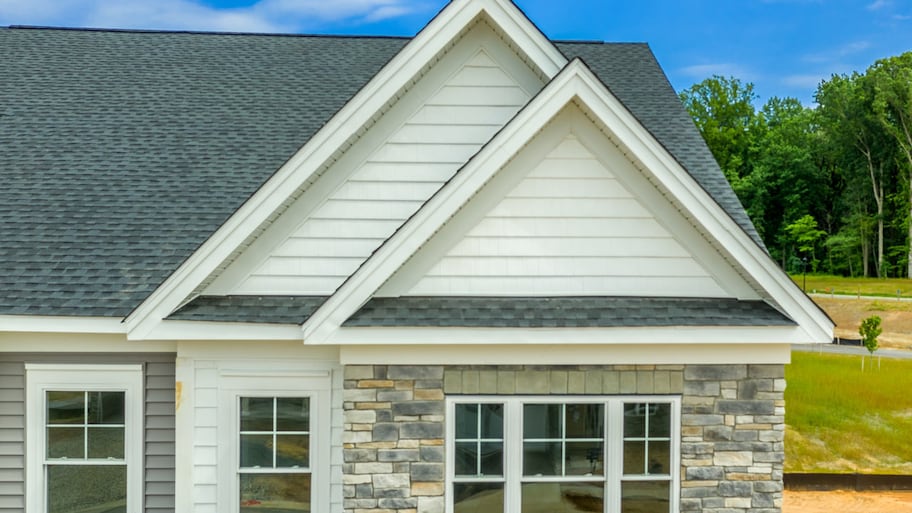 home with stone veneer siding