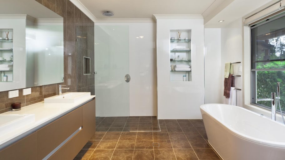 A modern white bathroom