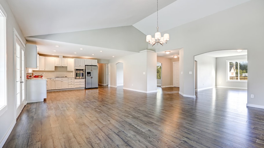 new home with laminate flooring installed