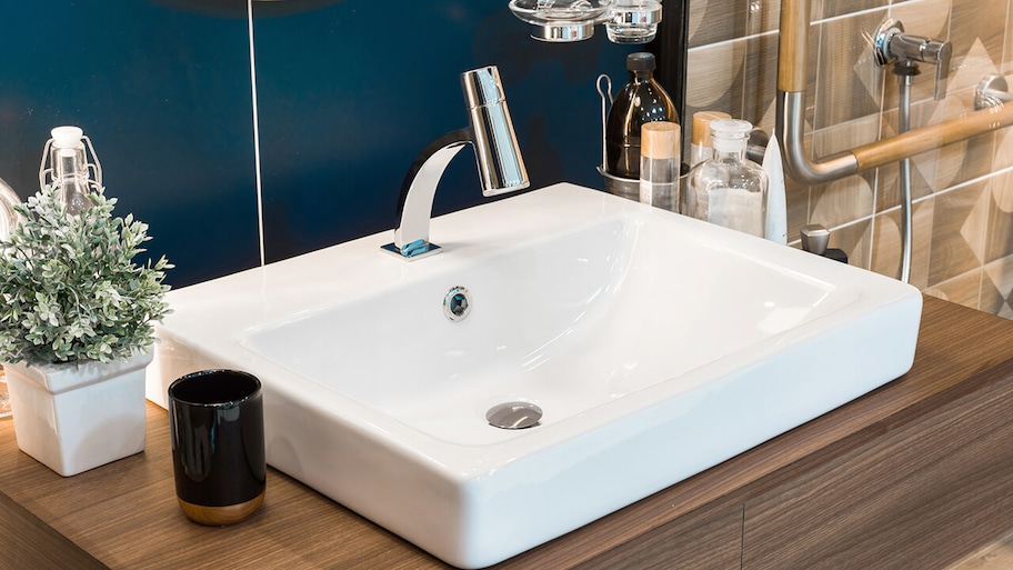 modern bathroom remodel with new sink