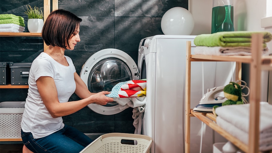 woman doing laundry