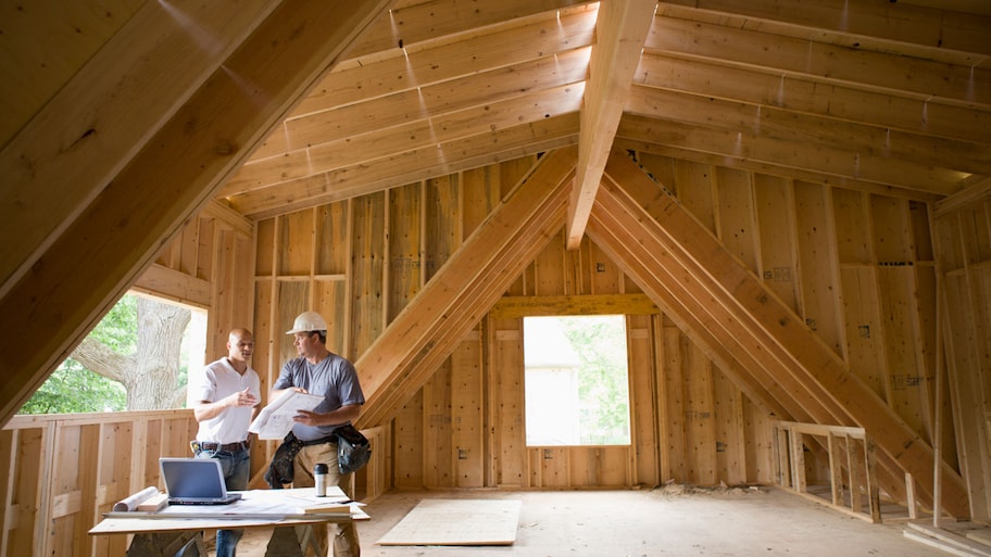 Workers discussing in a construction site